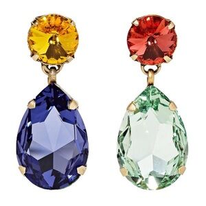 Roxanne Assoulin Hip Hop but Not Swarovski crystal clip on earrings